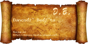 Dancsó Beáta névjegykártya